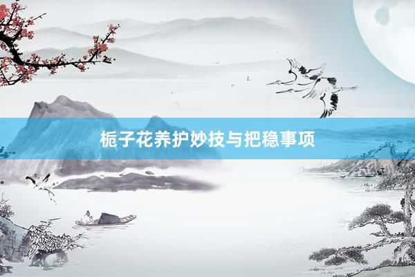 栀子花养护妙技与把稳事项